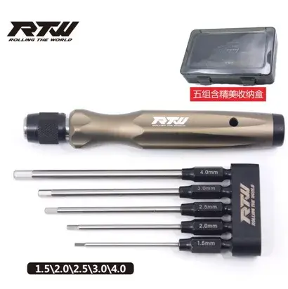 RTW 5 en 1 clé hexagonale outils 1.5/2.0/2.5/3.0mm/ 4.0 tête de support