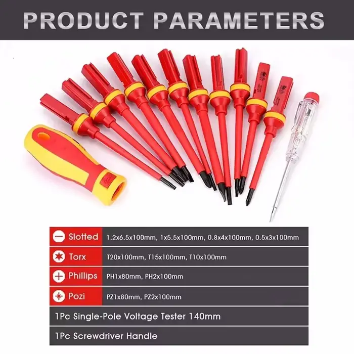 Kit de tournevis isolés pour électricien