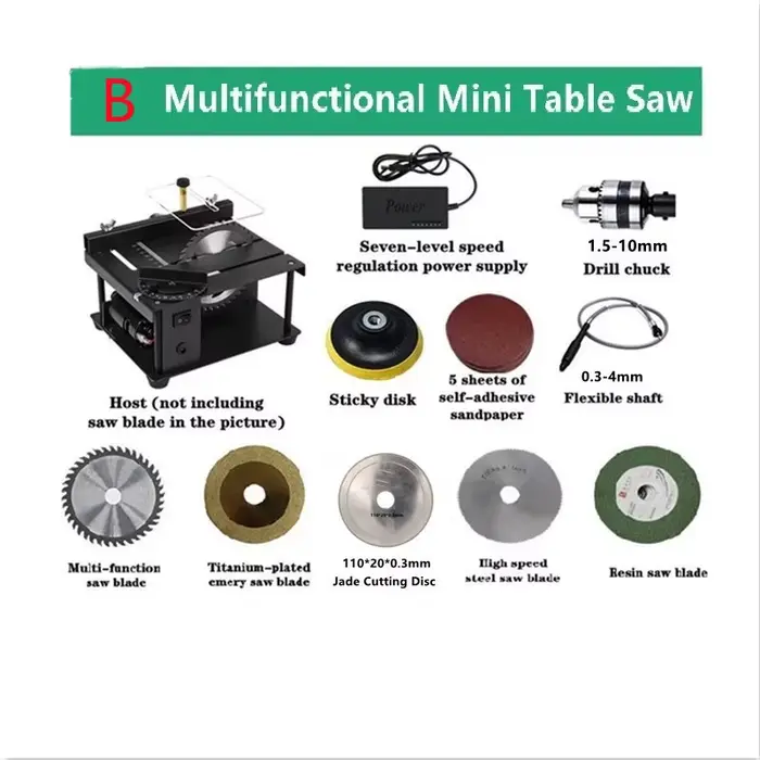 Mini scie électrique de bureau, machine de découpe avec lame, meule à vitesse réglable, 12V-24V, 35m