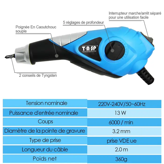 Outils de gravure 13W Vitesse 5 Niveau