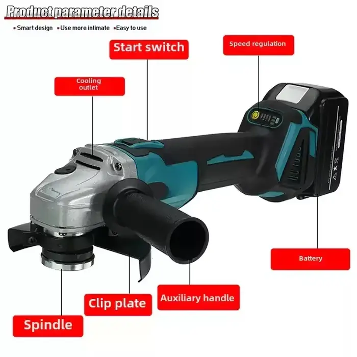 Meuleuse d'angle sans fil 18V – Machine de polissage et de découpe haute puissance sans fil