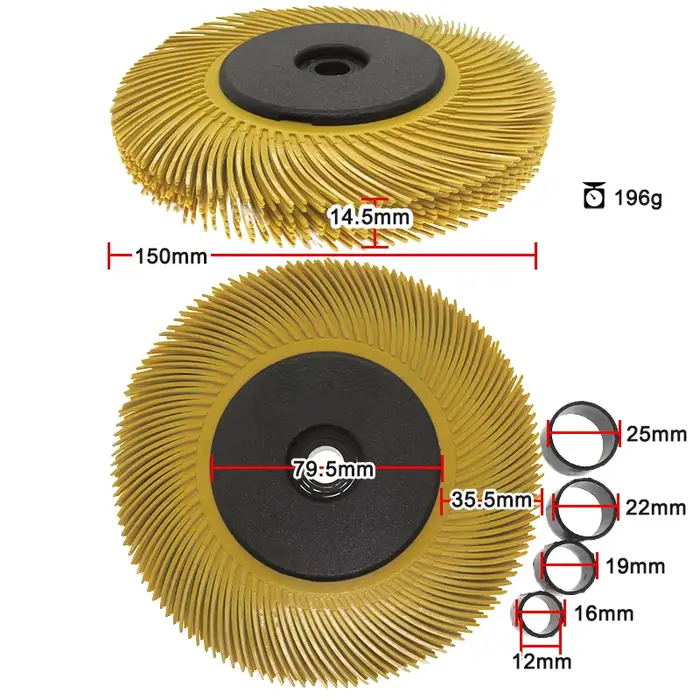 Brosse de meule Abrasive en Nylon de 6 pouces