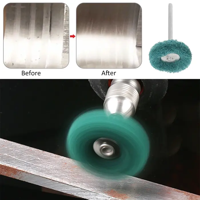 Mini foret en Nylon, brosse Abrasive, fil de polissage, roue de polissage, outil manuel rotatif Drem