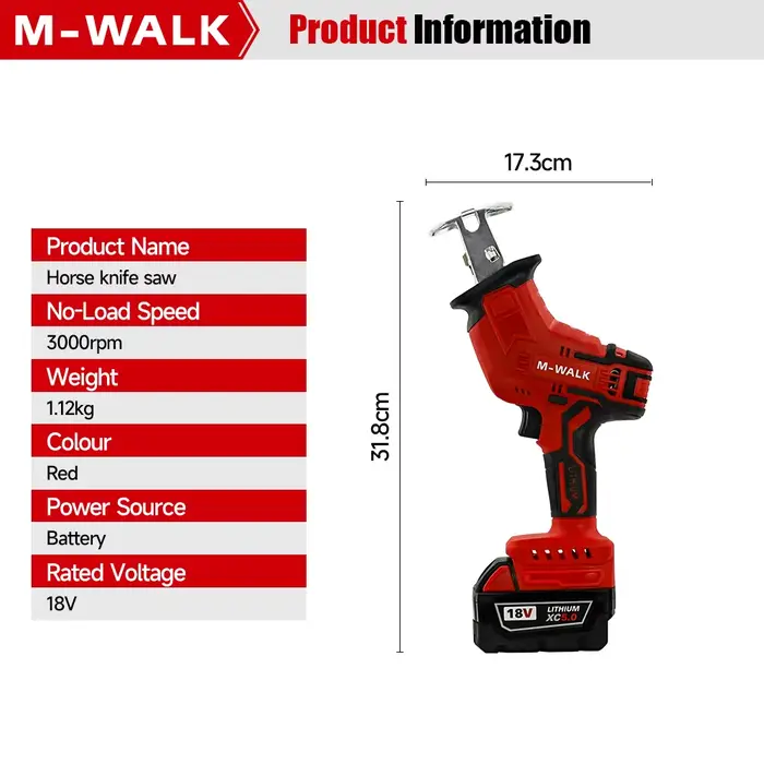 M-WALK scie alternative sans fil 18V vitesse réglable