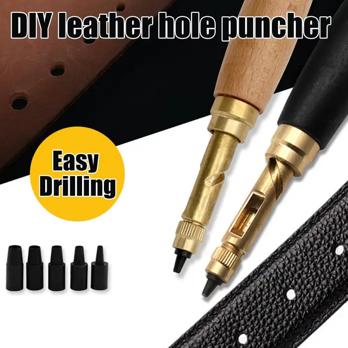 Perforateur automatique de cuir avec manche en bois