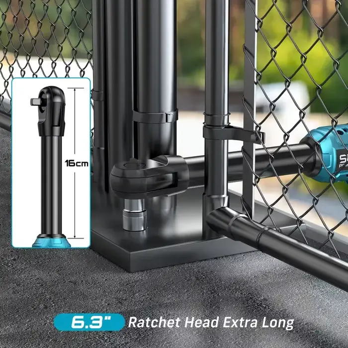 Seesii 3/8 "21V clé électrique sans fil 80Nm 6.3 ''clé à cliquet électrique étendue clé d'angle Rech