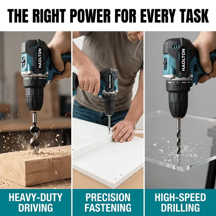 Perceuse-visseuse électrique sans fil HAOLTON 3/8 pouce