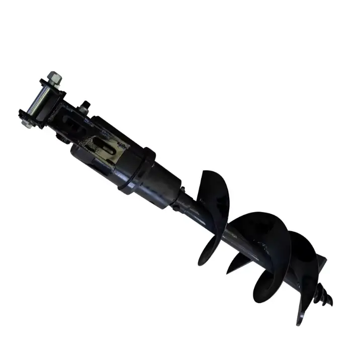 Tarière hydraulique pour mini-excavatrice, accessoire de forage de trous de poteaux avec trépan spir