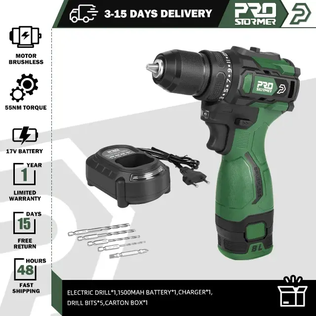 PROSTORMER – perceuse électrique sans balais 17V