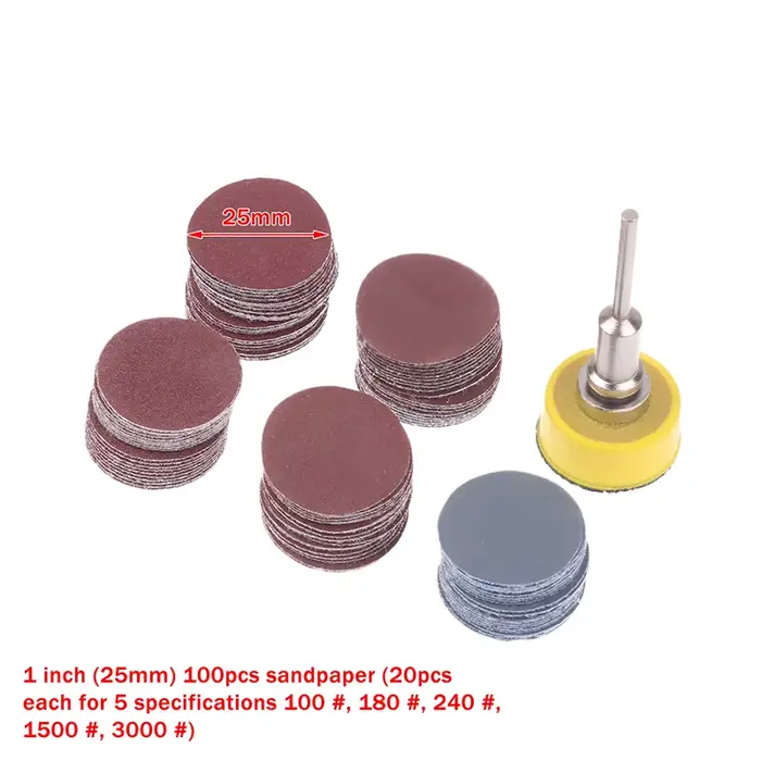Kit de disques abrasifs de 1/2 pouces, 60/100 pièces, pour perceuse, meuleuse, outils rotatifs avec