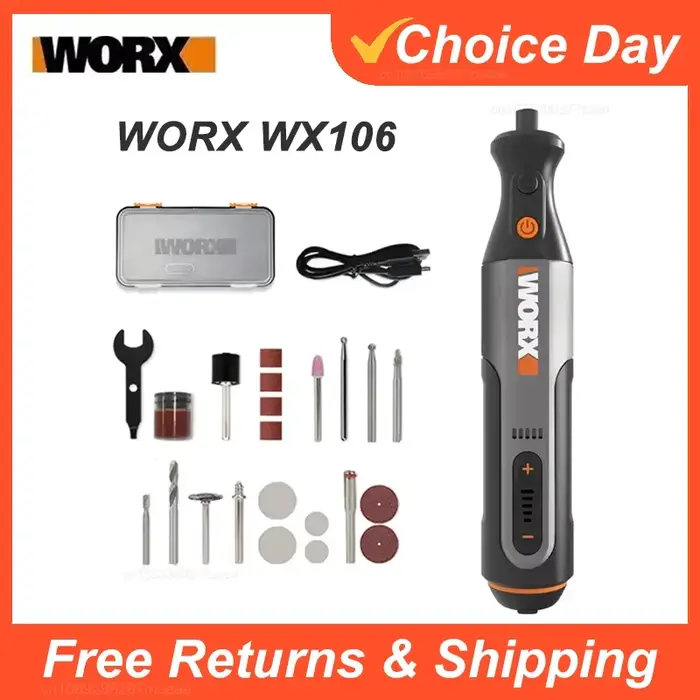Worx WX106 outil rotatif 8V sans fil Mini perceuse gravure meulage polisseuse chargeur USB ensemble