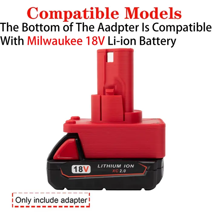 Adaptateur convertisseur pour outils Lidl Parkside X12V Li-ion vers batterie Milwaukee 18V