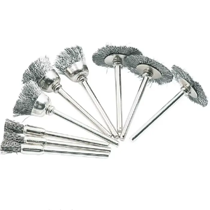 Lot de 9 mini-brosses métalliques pour perceuse