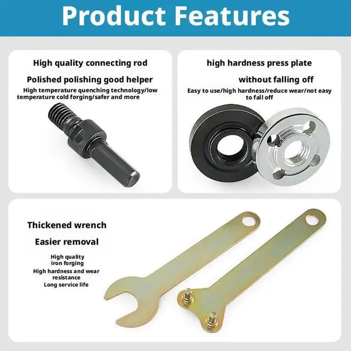 1 ensemble 5 pièces 10MM perceuse électrique Conversion meuleuse d'angle bielle pour disque de coupe roue de polissage adaptateur de support de poignée