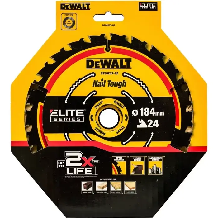 DEWALT DT90257 DT90259 Lame de scie circulaire pour bois 184mm 24/40T