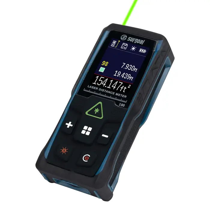 Télémètre Laser vert multifonction 100m 50m, avec niveau numérique, écran couleur, bande Laser vibra