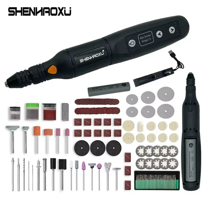 Mini meuleuse perceuse sans fil aste perfecBattery gravure LED variable 5 vitesses goroutil à distance graveur Dremel