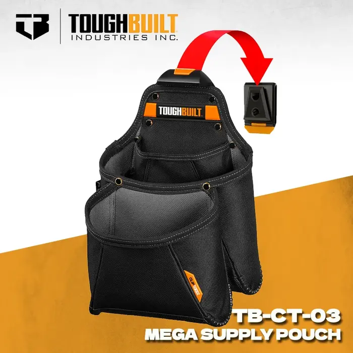 Sac de transport robuste TOUGHBUILT TB-CT-03 TB-CT-05 ClipTech avec support pour charpentier