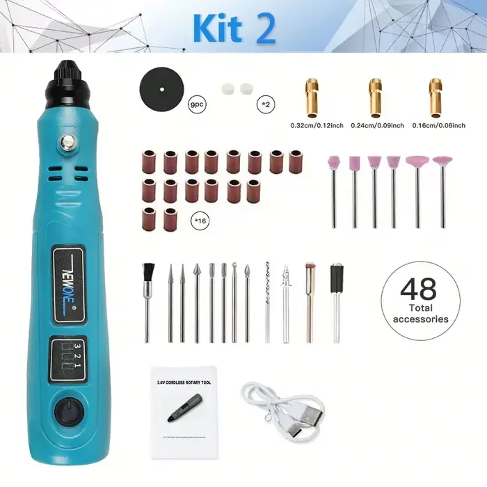 Graveur électrique sans fil 3.6V, mini perceuse meuleuse avec outils distants pour accessoires recti