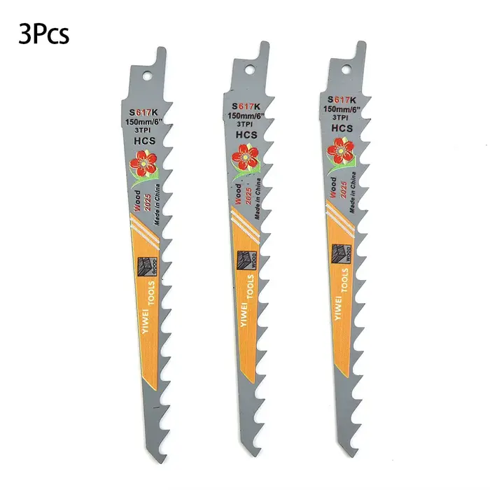 Lames de scie sauteuse HCS 3-TPI de 6 pouces (lot de 3) pour une coupe rapide du bois