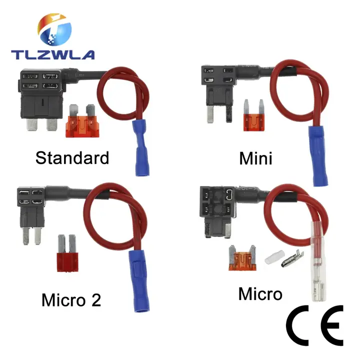 Porte-fusible de voiture MINI petit format moyen 12V, adaptateur de robinet de circuit supplémentaire avec Micro Mini fusible à lame ATM Standard 10A