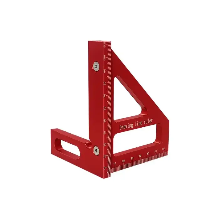 Carré de charpentier-ruban carré pour le travail du bois, règle triangulaire à onglet en aluminium 3