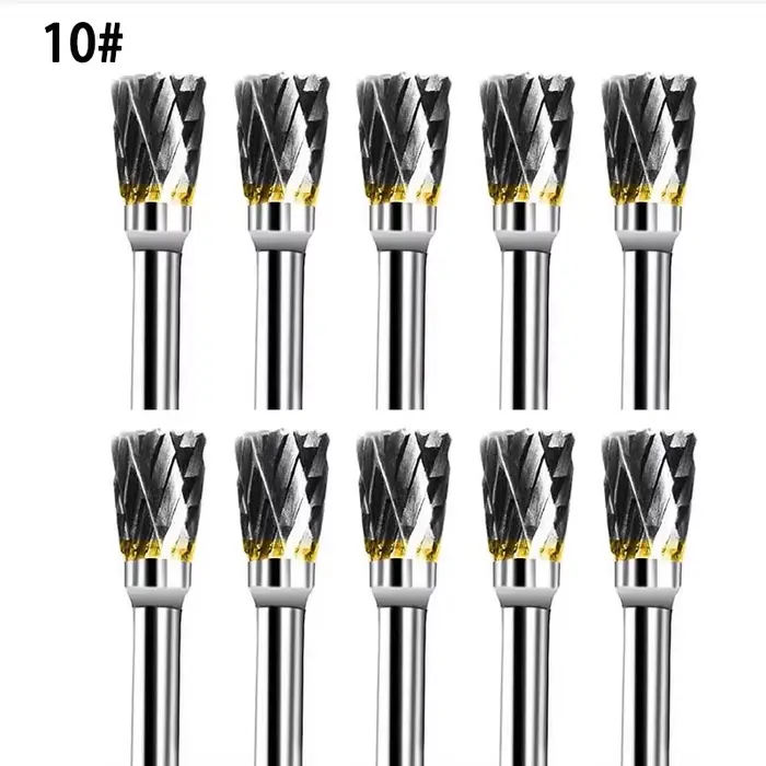 10 pièces 3mm tige en acier au tungstène fraise diamant coupe rotatif Dremel outils électrique meulage outil