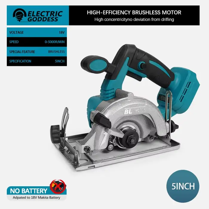 Makita – scie circulaire sans fil de 5/7 pouces, 5000 tr/min, pour le travail du bois, réglage du co