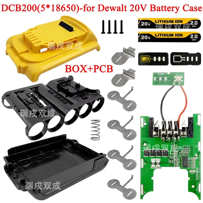Boîtier de batterie Li-ion 5*18650 pour perceuse sans fil DCD791, carte de circuit imprimé de protec