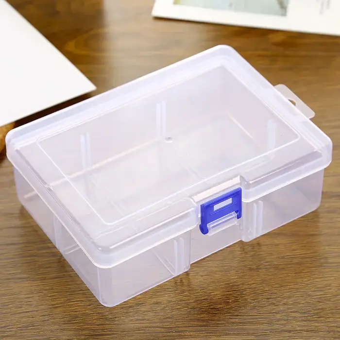 Boîte en plastique transparente, boîte rectangulaire, tournevis, embouts, outils, découpes, anti-pou