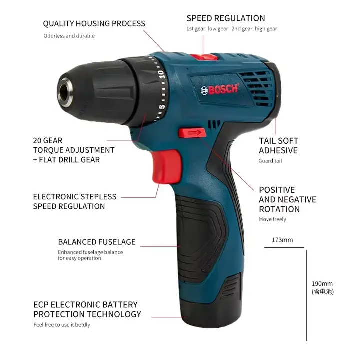 Perceuse électrique professionnelle Bosch GSR120-LI 12V