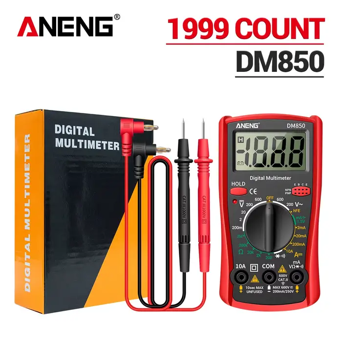 Multimètre numérique portable ANENG DM850, multimètre professionnel, testeur de tension AC/DC, 1999 