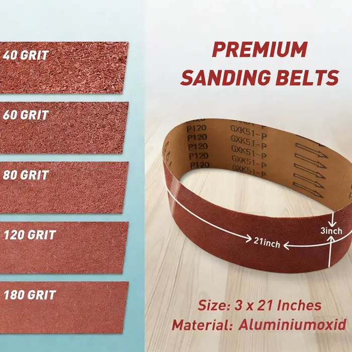 Bandes abrasives 75*533mm en oxyde d'aluminium pour ponceuses à bande