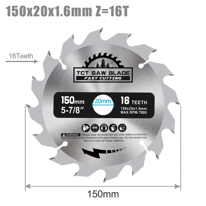 Lame de scie circulaire TCT XCAN 1PC 150mm 16/24/30T