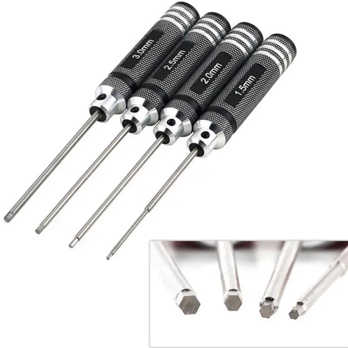 Tournevis à clé hexagonale TiNi en nitrure de titane de qualité supérieure, 1 pièce 1.5mm/2mm/2.5mm/