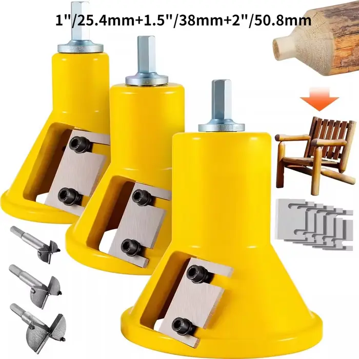 Jeu de coupe-Tenon 3 tailles 1 "/25.4mm 1.5"/38mm 2 "/50.8mm outil professionnel de travail du bois 