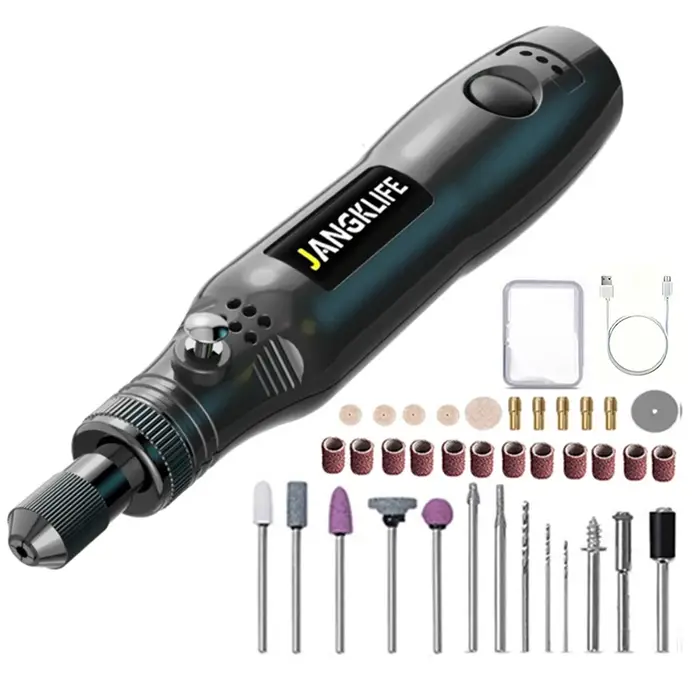 JANGKLIFE USB Kit d'outils rotatifs sans fil stylo de gravure sur bois bricolage pour bijoux métal verre Mini perceuse