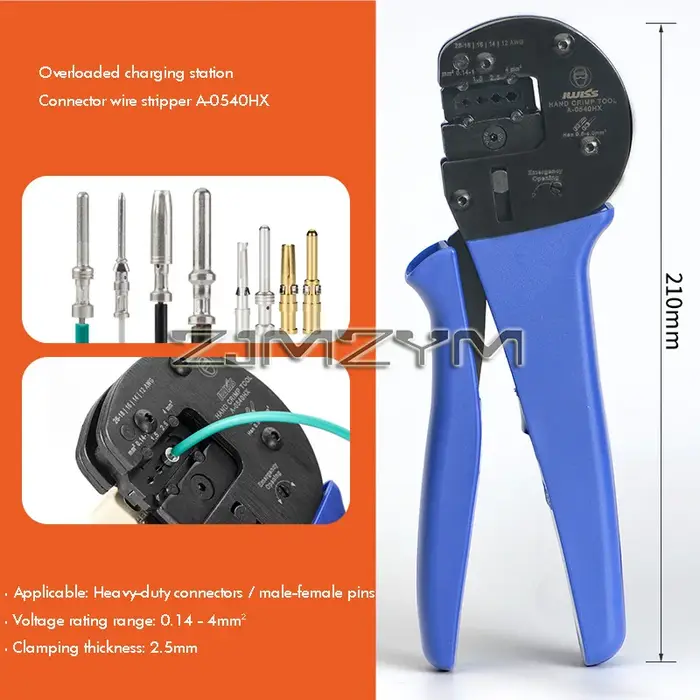 Outil de sertissage à cliquet A0540HX AWG 26-12 pour contacts ou connecteurs Harting Han C