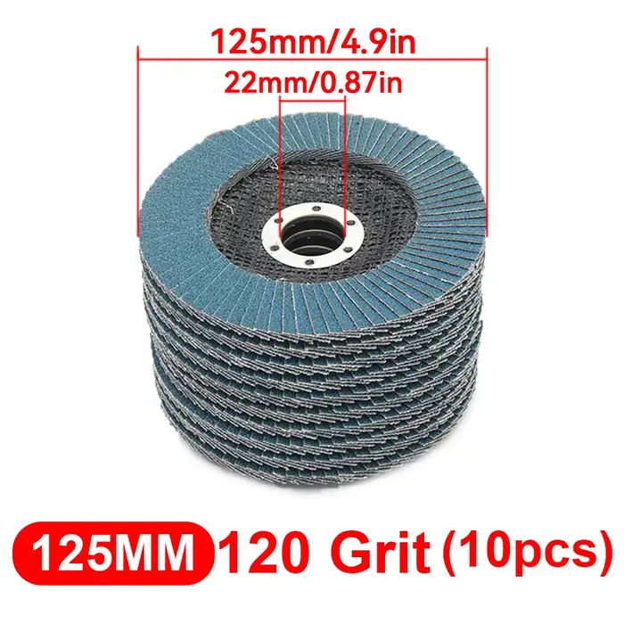 10 pièces disques à lamelles 125mm meuleuse d'angle disques de ponçage 40/60/80/120 meule disques à 