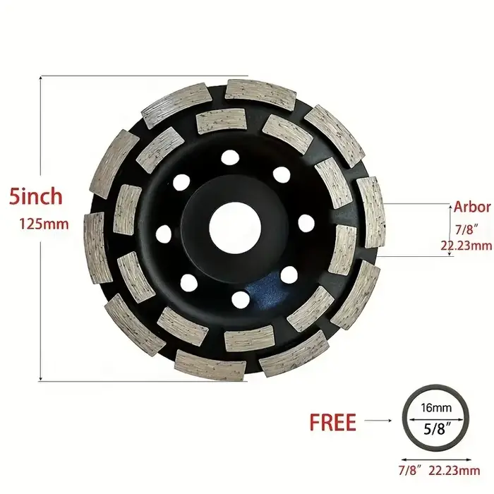 Meules diamantées turbo de 100/125 mm pour béton