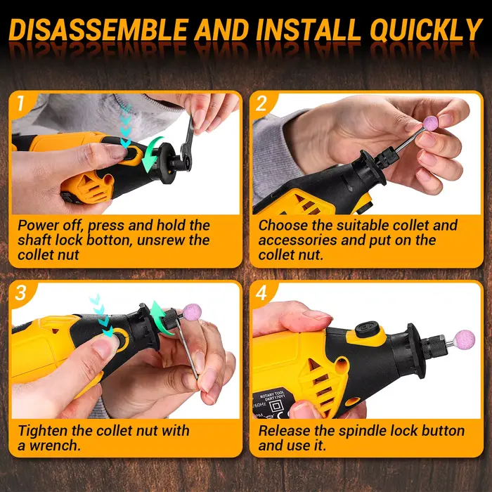 DEKO Kit d'outils rotatifs outils rotatifs manuels électriques Mini pour bois/métal, meuleuse électr