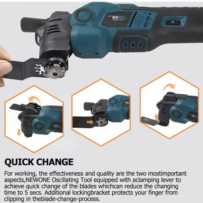 Outil multifonction oscillant anti-vibration sans balais et sans fil
