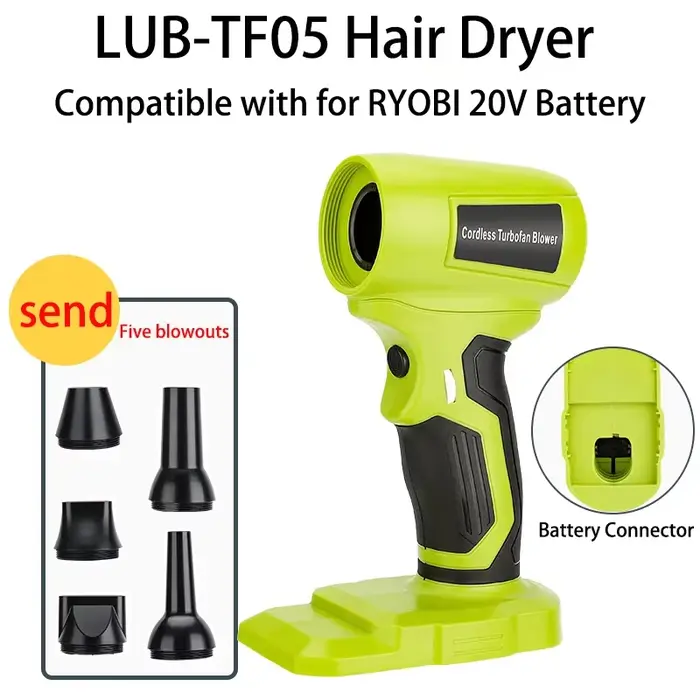 Accessoires pour outils électriques à batterie Ryobi 18V, souffleur turbo sans balais, pistolet à ai
