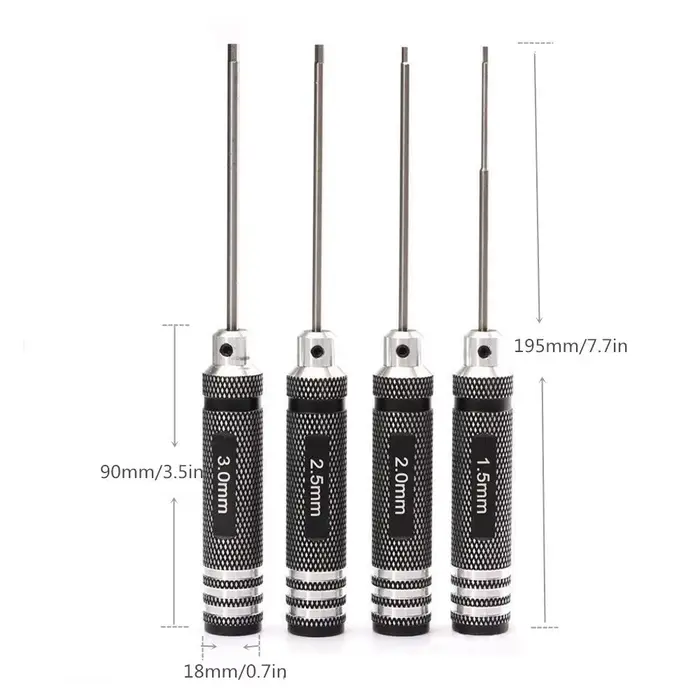 Tournevis à clé hexagonale TiNi en nitrure de titane de qualité supérieure, 1 pièce 1.5mm/2mm/2.5mm/