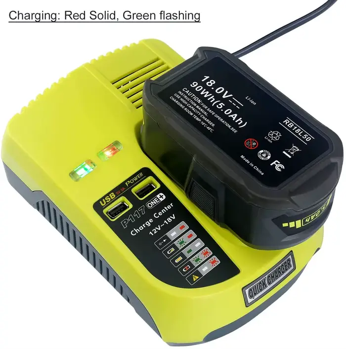 Chargeur de batterie pour Ryobi 12V-18V ni-cd ni-mh Li-ion remplacement