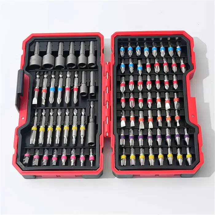 Jeu de 83 embouts de perceuse à percussion multi-usages avec tournevis magnétique antidérapant pour la réparation