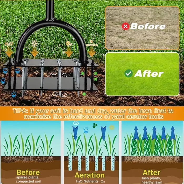 Scarificateur outils de jardinage de pelouse