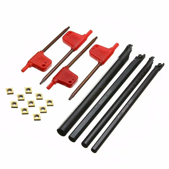 Barre de tournage et d'alésage SCLCR06 de 6/7/8/10 mm et 10 porte-inserts CCMT060204-HM pour barre d