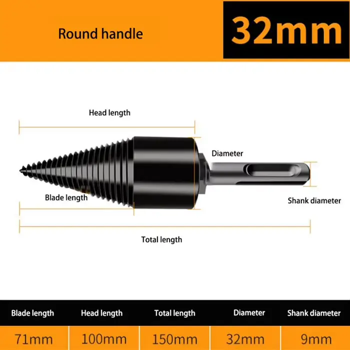 【LM】Foret de découpe à manche interchangeable noir de 32 mm pour perceuse électrique, marteau électr