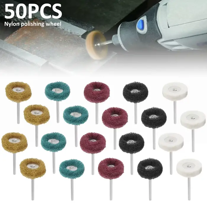 Mini foret en Nylon, brosse Abrasive, fil de polissage, roue de polissage, outil manuel rotatif Drem